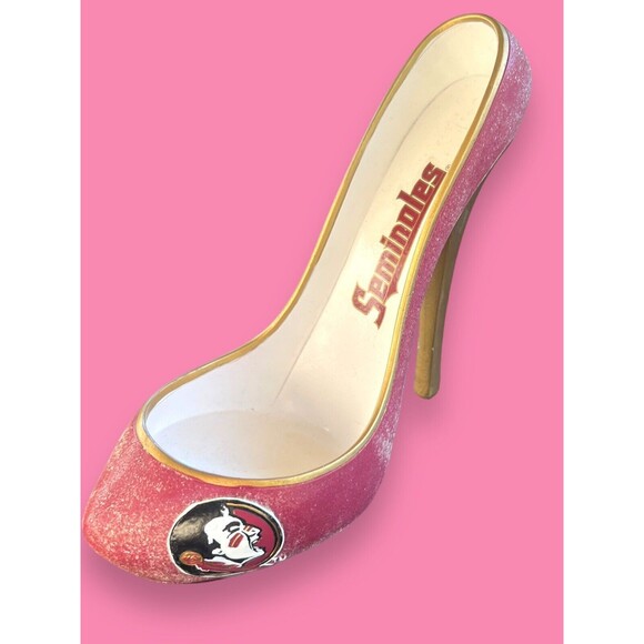 Florida State Seminoles FSU Glitter Shoe Wine Bottle Holder Bar Football Kitchen - Picture 2 of 12